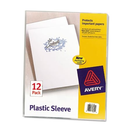 Avery Avery, CLEAR PLASTIC SLEEVES, LETTER SIZE, CLEAR, 12PK 72311